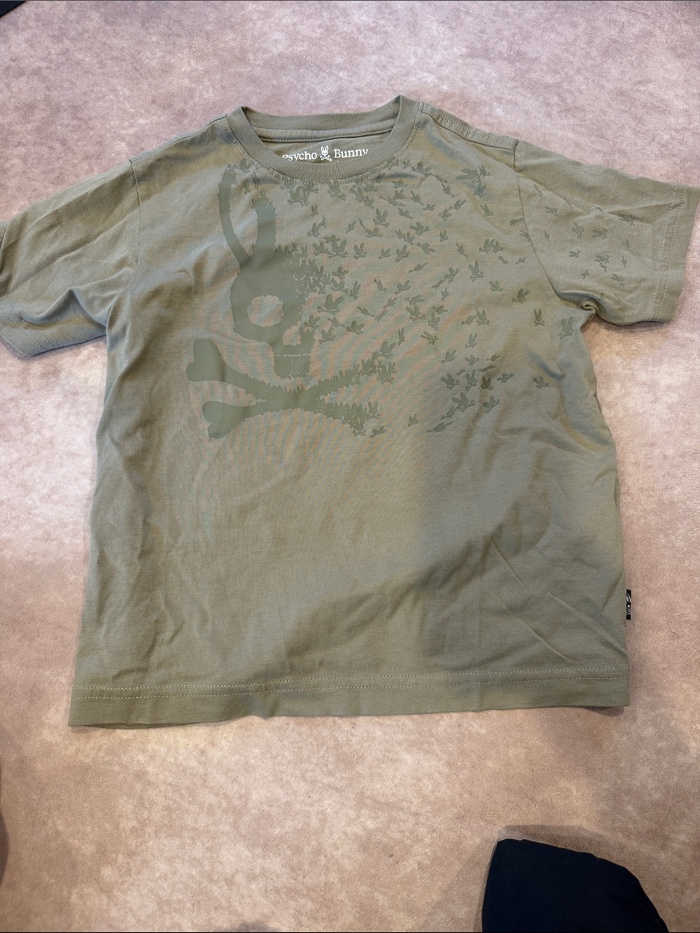 Psycho Bunny Olive Green Short Sleeve Graphic Tee XS (5-6)